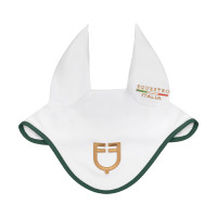 Bonnet en tissu technique Equestro X Fise 100 Blanc / vert sauge profond Bonnet en tissu technique Equestro X Fise 100 Blanc / vert sauge profond