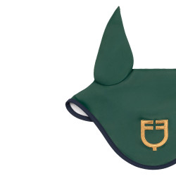 Bonnet en tissu technique Equestro X Fise 100 Vert sauge profond / forêt bleue