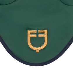 Bonnet en tissu technique Equestro X Fise 100 Vert sauge profond / forêt bleue