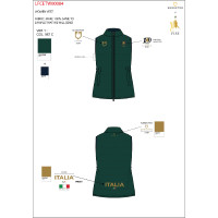 Veste sans manches femme coupe slim Equestro X Fise 100 Vert sauge profond / forêt bleue