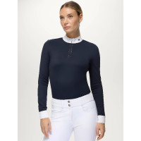Polo de concours Monica femme Rhinestone Tommy Hilfiger Equestrian manches longues Desert sky Bleu Polo de concours Monica femme Rhinestone Tommy Hilfiger Equestrian manches longues Desert sky Bleu