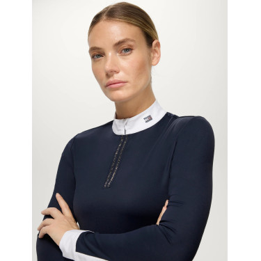Polo de concours Monica femme Rhinestone Tommy Hilfiger Equestrian manches longues