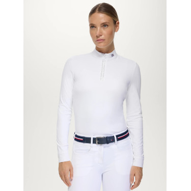 Polo de concours Monica femme Rhinestone Tommy Hilfiger Equestrian manches longues
