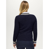 Pull col en V Roseville femme Cable Tommy Hilfiger Equestrian Desert sky Bleu