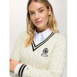 Pull col en V Roseville femme Cable Tommy Hilfiger Equestrian