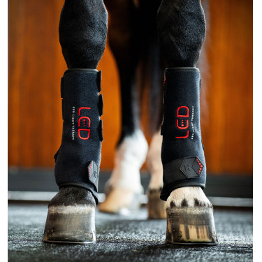 Guêtres thérapeutiques Horseware à LED rouge par paire Noir / noir