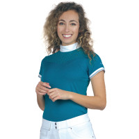 Polo Cassia Femme Manches Courtes Flags & Cup Bleu émeraude Polo Cassia Femme Manches Courtes Flags & Cup Bleu émeraude
