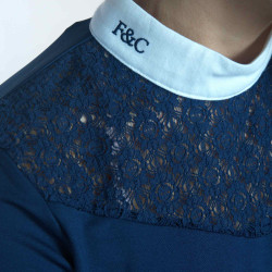 Polo Cassia Femme manches longues Flags & Cup Bleu marine