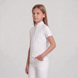 Polo de concours équitation fille manches courtes glitter