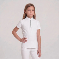 Polo de concours équitation fille manches courtes glitter