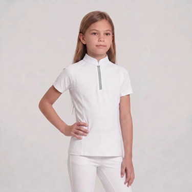 Polo de concours équitation fille manches courtes glitter