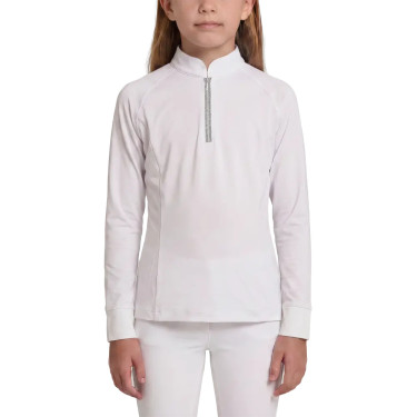Polo de concours Kentucky fille classique manches longues glitter Blanc Polo de concours Kentucky fille classique manches longues glitter Blanc
