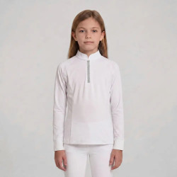 Polo de concours Kentucky fille classique manches longues glitter Blanc Polo de concours Kentucky fille classique manches longues glitter Blanc