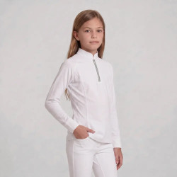 Polo de concours Kentucky fille classique manches longues glitter Blanc Polo de concours Kentucky fille classique manches longues glitter Blanc