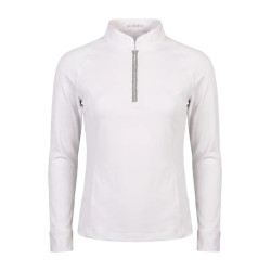 Polo de concours Kentucky fille classique manches longues glitter Blanc Polo de concours Kentucky fille classique manches longues glitter Blanc