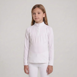 Polo de concours Kentucky fille classique manches longues Blanc