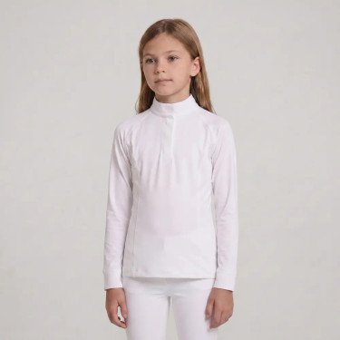 Polo de concours Kentucky fille classique manches longues Blanc