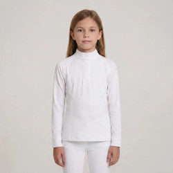 Polo de concours Kentucky fille classique manches longues Blanc