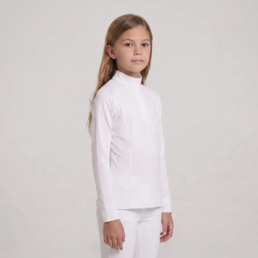 Polo de concours Kentucky fille classique manches longues Blanc
