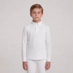 Polo de concours Kentucky garçon classique manches longues Blanc