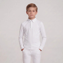 Polo de concours Kentucky garçon classique manches longues Blanc
