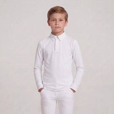 Polo de concours Kentucky garçon classique manches longues Blanc