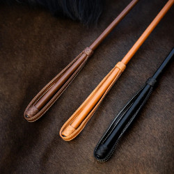 Cravache d’obstacle cuir 58 cm pour équitation | EQUI-CLIC