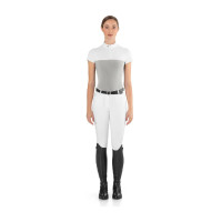 Polo de concours mesh Ego7 manches courtes femme Gris glace