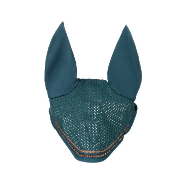 Bonnet anti-mouches Rosegold Glamour Style HKM Pétrole / or rose