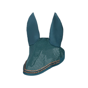 Bonnet anti-mouches Rosegold Glamour Style HKM Pétrole / or rose