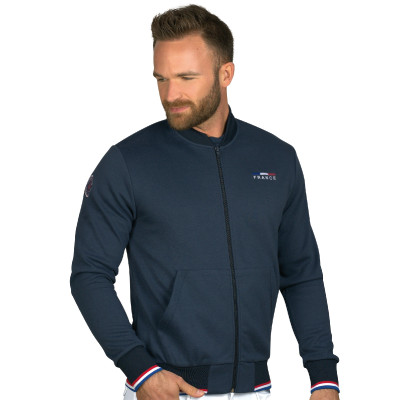 Sweat Zippé Homme France Limited Edition Flags & Cup Bleu marine