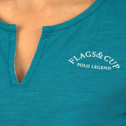 T-Shirt Femme Ocana Flags & Cup Bleu émeraude