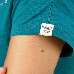 T-Shirt Femme Ocana Flags & Cup Bleu émeraude