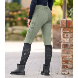 Legging d'équitation thermique ELT Rica en polaire bouclette femme Sauge Violet