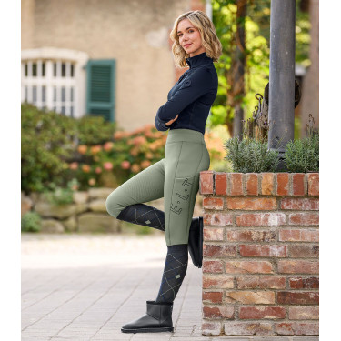 Legging d'équitation thermique ELT Rica en polaire bouclette femme Sauge Violet