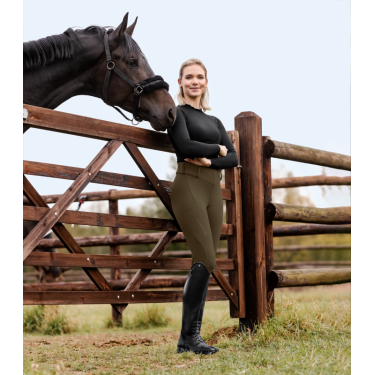Legging d'équitation thermique ELT Rena femme Brun vert Marron Legging d'équitation thermique ELT Rena femme Brun vert Marron