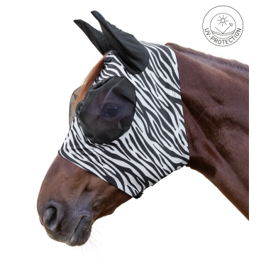 Masque anti-mouches Waldhausen Puck Zebra Noir / blanc