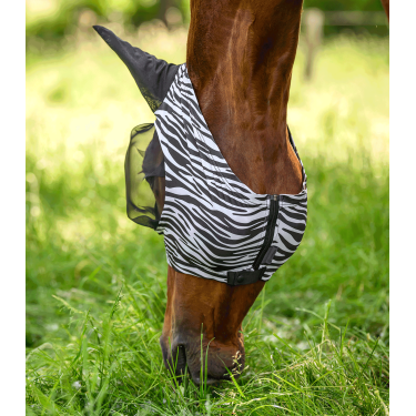 Masque anti-mouches Waldhausen Puck Zebra Noir / blanc