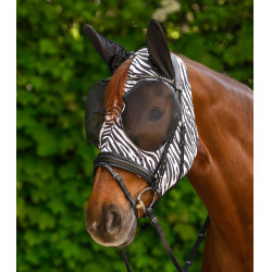 Masque anti-mouches Waldhausen Puck Zebra Noir / blanc