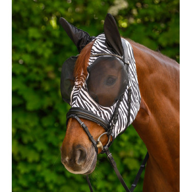 Masque anti-mouches Waldhausen Puck Zebra Noir / blanc