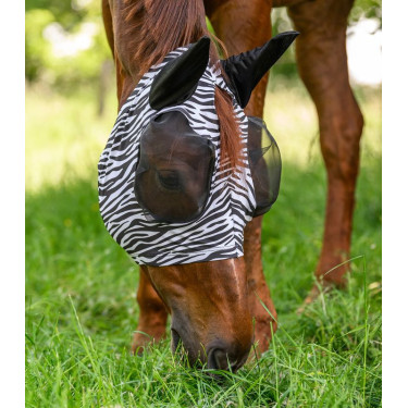 Masque anti-mouches Waldhausen Puck Zebra Noir / blanc