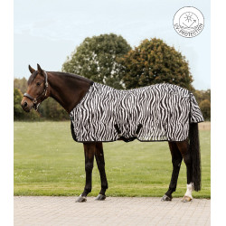 Couverture anti-mouches Waldhausen Zebra sangle croisées Noir / blanc Couverture anti-mouches Waldhausen Zebra sangle croisées Noir / blanc
