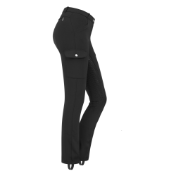 Pantalon d'équitation ELT Micro Jodhpur Cargo silicone Noir