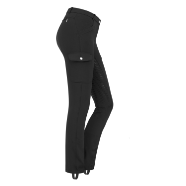 Pantalon d'équitation ELT Micro Jodhpur Cargo silicone Noir