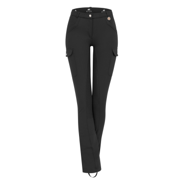 Pantalon d'équitation ELT Micro Jodhpur Cargo silicone Noir