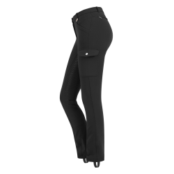 Pantalon d'équitation ELT Micro Jodhpur Cargo silicone Noir