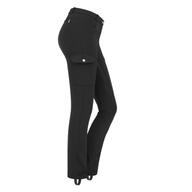 Pantalon d'équitation ELT Micro Jodhpur Cargo silicone Noir