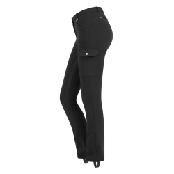Pantalon d'équitation ELT Micro Jodhpur Cargo silicone Noir