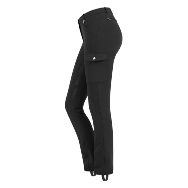 Pantalon d'équitation ELT Micro Jodhpur Cargo silicone Noir