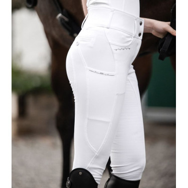 Pantalon d'équitation ELT Mathilda Glam taille haute Blanc Pantalon d'équitation ELT Mathilda Glam taille haute Blanc